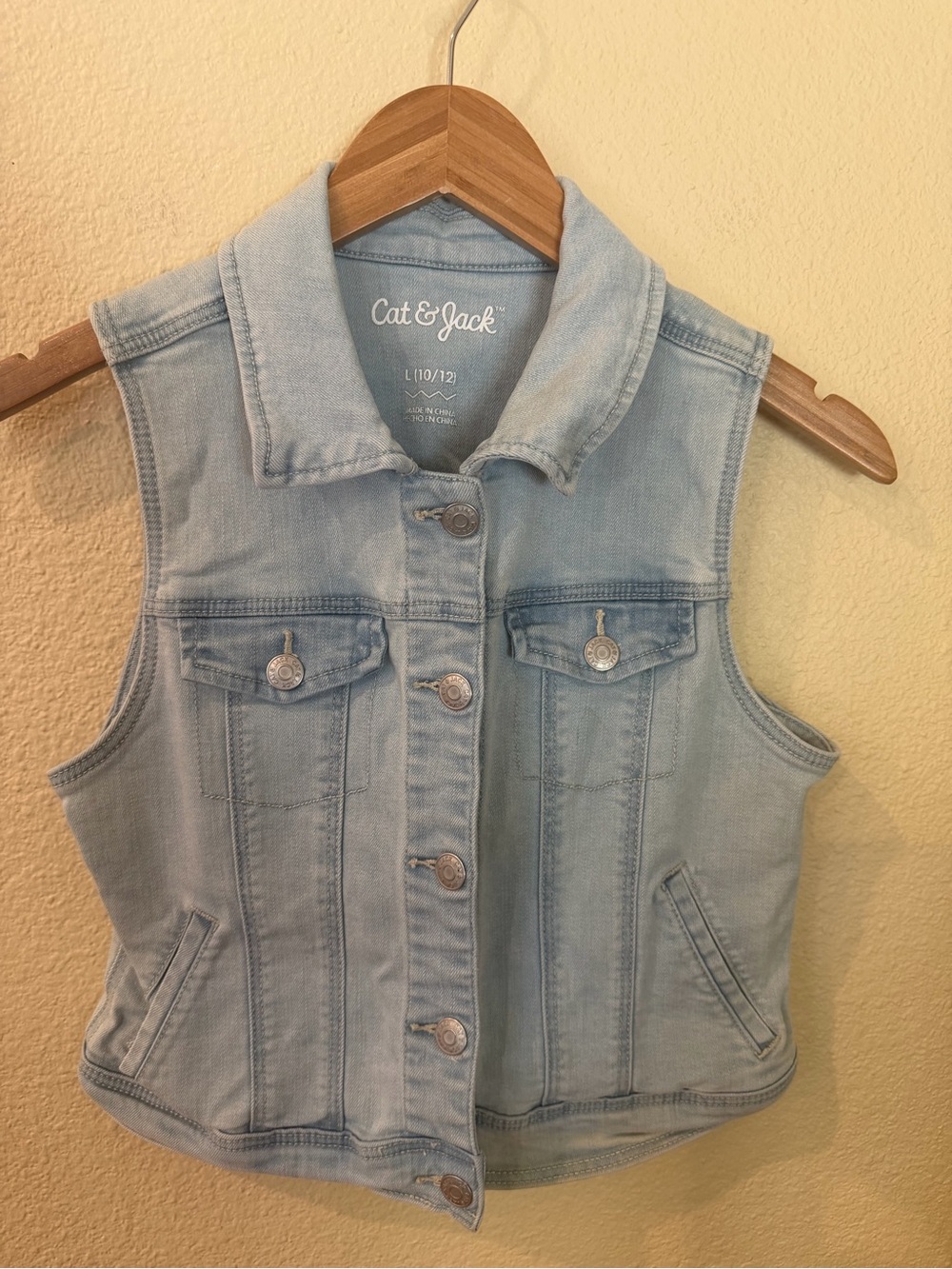 Cat & Jack Denim Vest in Light Blue Wash